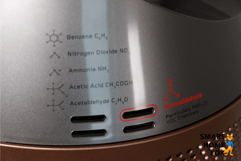 За прорезями находятся датчики, измеряющие качество воздуха Dyson Purifier Humidify+Cool Formaldehyde PH04.